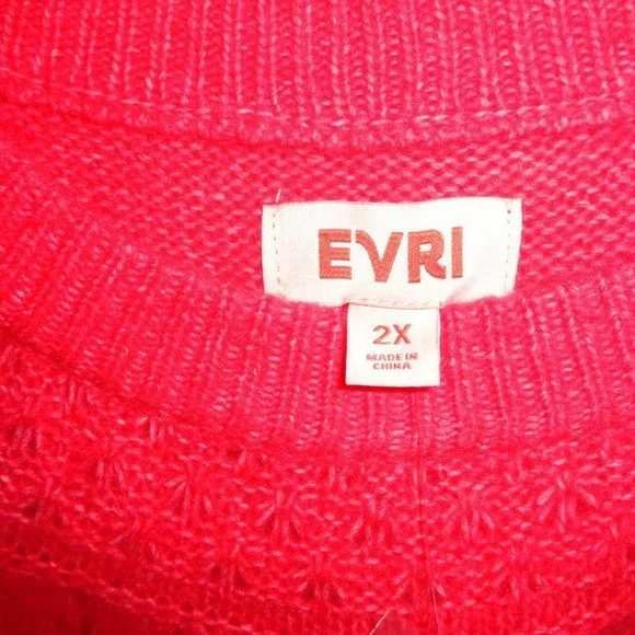 Evri Women's Plus Size Crewneck Pointelle Sweater Size 2X NWT - Picture 6 of 11